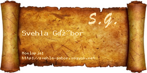 Svehla Gábor névjegykártya